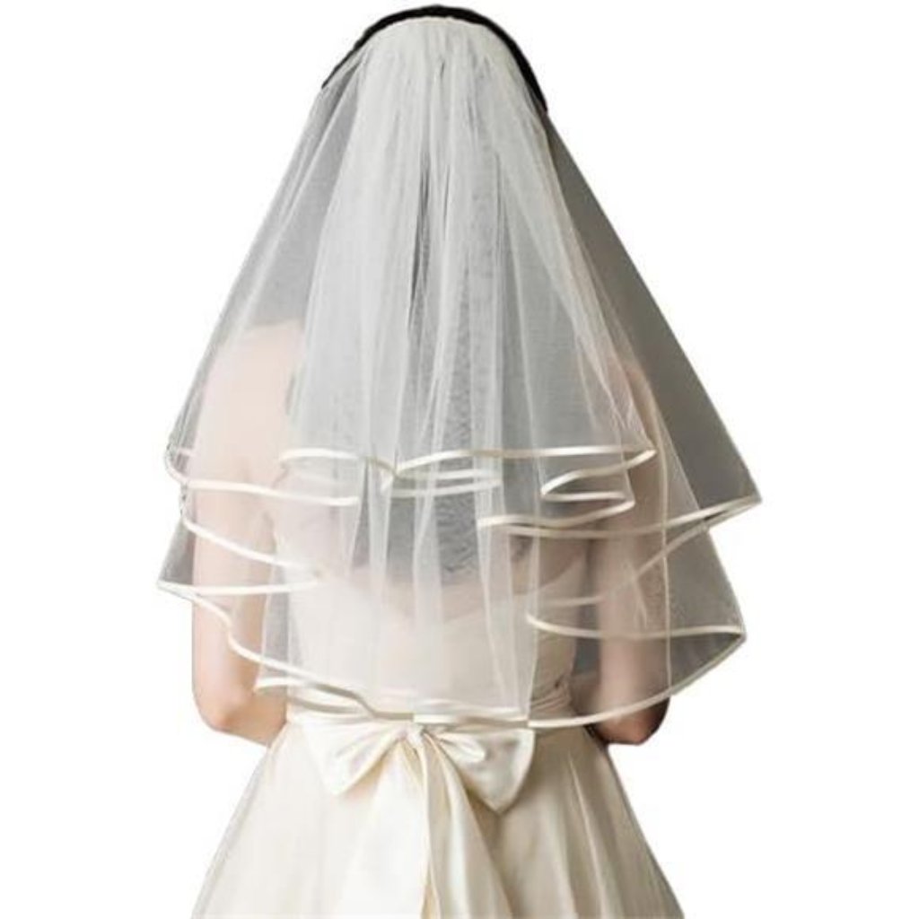 White Short Wedding Veil Pearl Rhinestone Bride Veils Bridal Veils Bachelorette